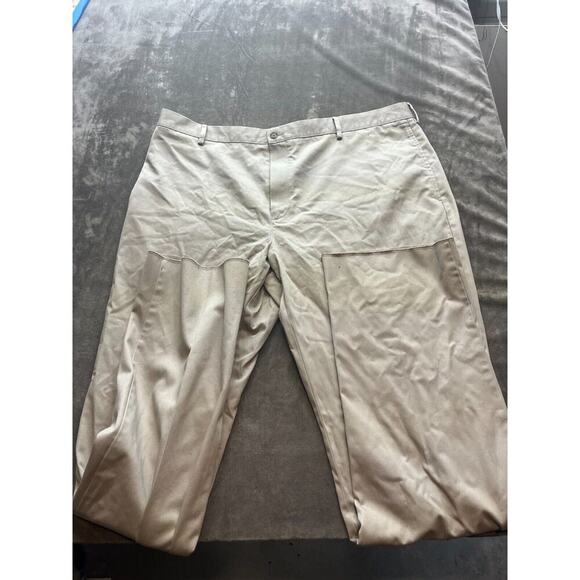 Paul Fredrick Mens Khaki Dress Pants Size 42x30 Cotton Spandex Blend - Picture 1 of 4